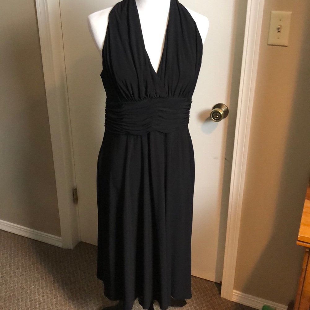 Evan Picone black halter dress